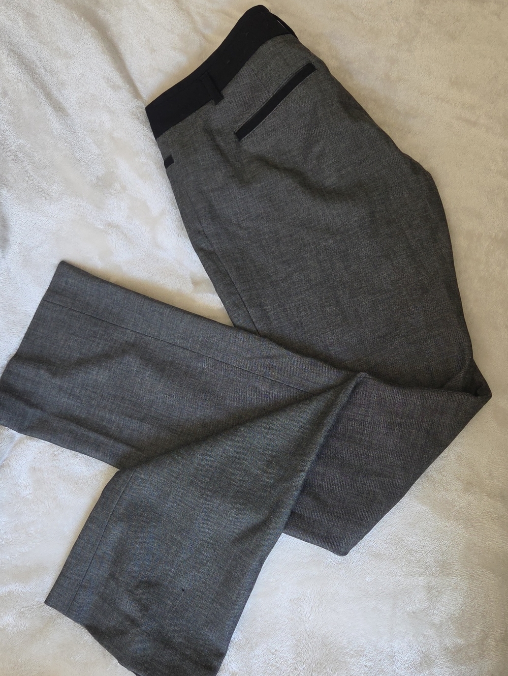 Express Columnist Barely Boot Cut Trousers. Gray & Black. Size 4R.